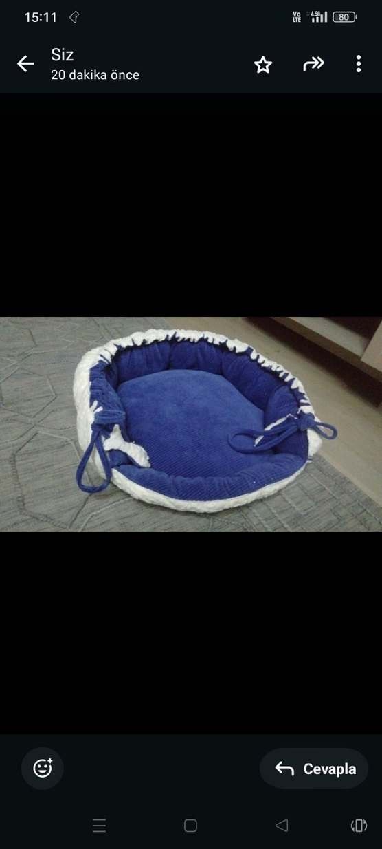 Mavi Renkli Kedi Yatağı - Görsel 2