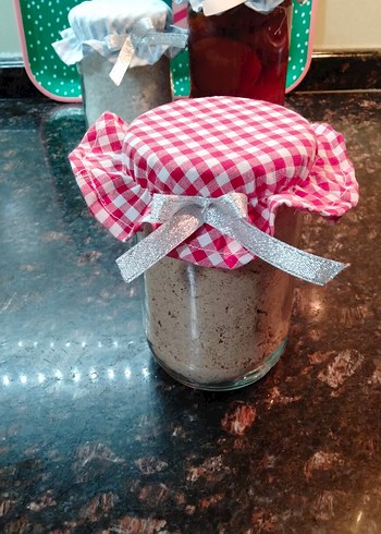 Kırmızı Kareli kavanoz  kapak örtüsü - Görsel 3