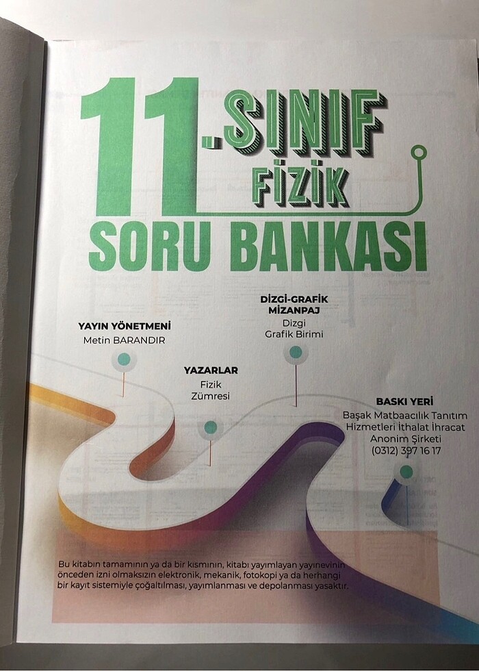 11.sınıf Fizik Efsane yayınları Soru Bankası - Görsel 3