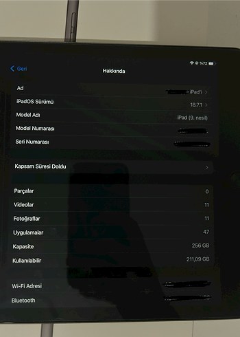 İPAD 9.NESİL 256GB(sadece elden teslim) - Görsel 7