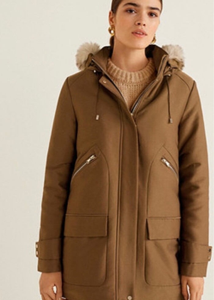 Mango Kürklü Parka-Mont-Kaban - Görsel 2