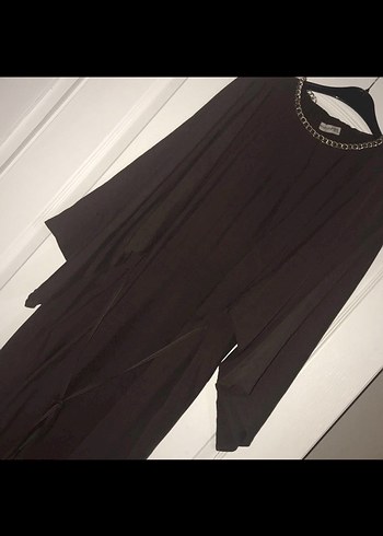 Tensel  salaş bağcıklı Kadın Elbise midi boydur - Görsel 3