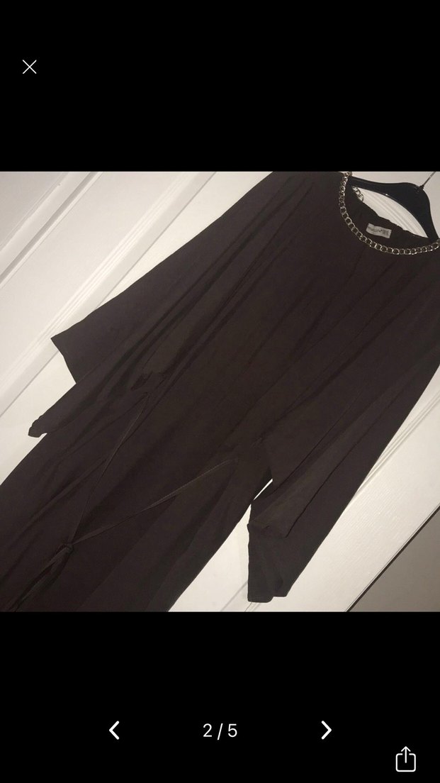 Tensel  salaş bağcıklı Kadın Elbise midi boydur - Görsel 3