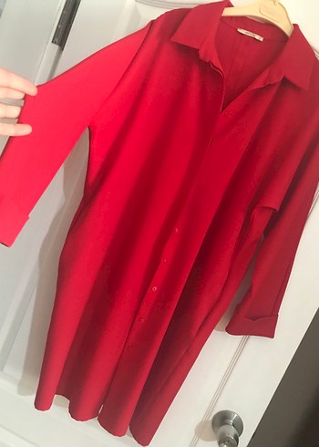 Kırmızı Düğmeli Kadın Gömlek - Görsel 5