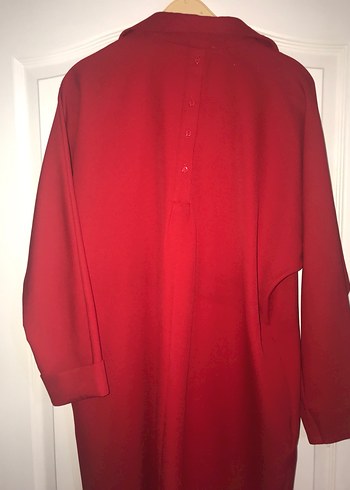 Kırmızı Düğmeli Kadın Gömlek - Görsel 7