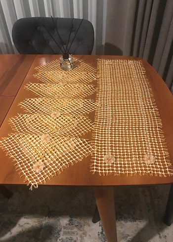 El yapımı tutkal işi  Masa Örtüsü Takımı - Görsel 9