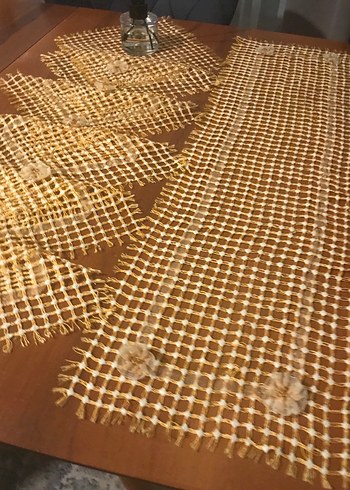 El yapımı tutkal işi  Masa Örtüsü Takımı - Görsel 8