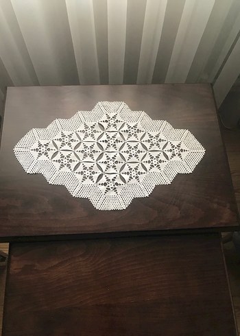 Beyaz Örgü Dantel  Örtü - Görsel 5