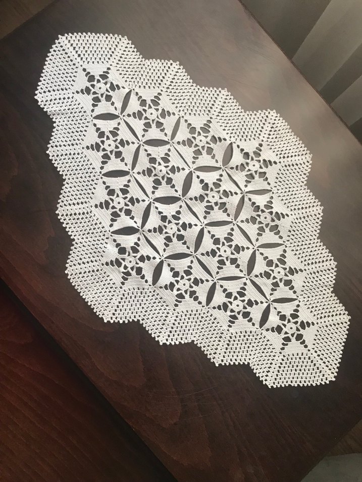 Beyaz Örgü Dantel  Örtü - Görsel 4