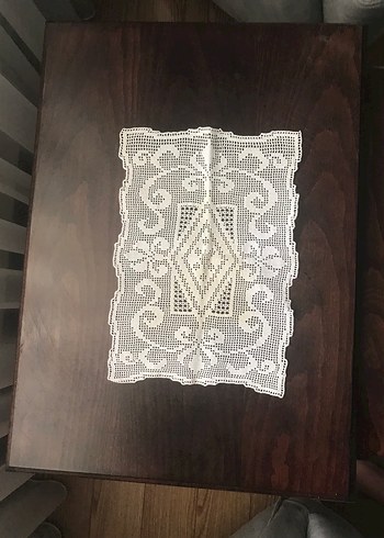 Vintage El Örgüsü Dantel Masa Örtüsü - Görsel 6