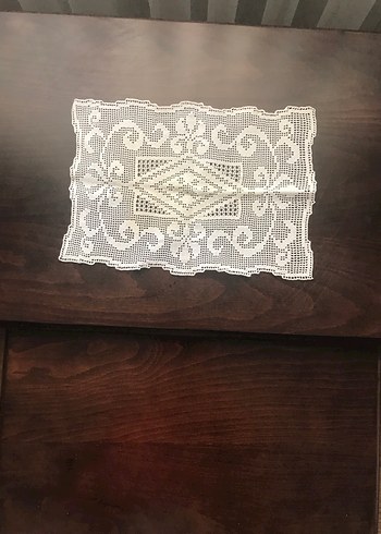 Vintage El Örgüsü Dantel Masa Örtüsü - Görsel 5