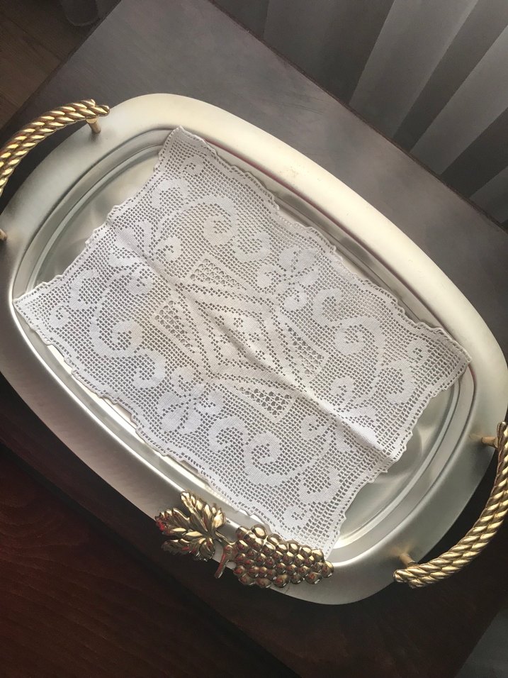 Vintage El Örgüsü Dantel Masa Örtüsü - Görsel 2