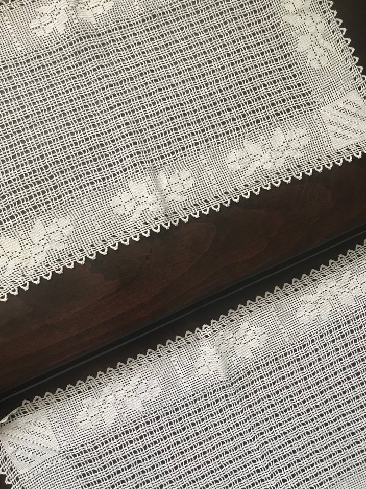 2li El İşi Beyaz Dantel Sehpa Örtüsü - Görsel 3