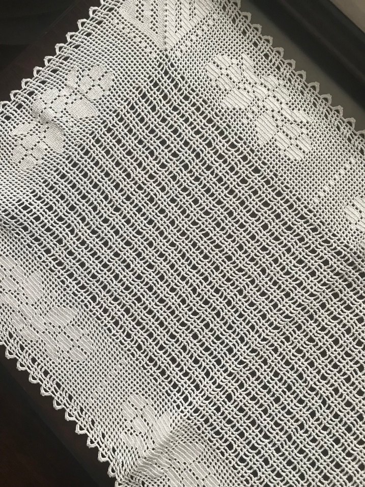 2li El İşi Beyaz Dantel Sehpa Örtüsü - Görsel 4