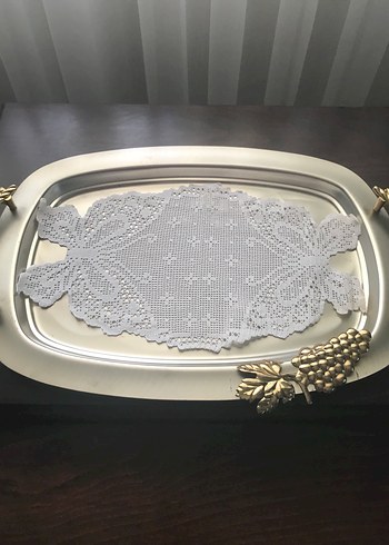 Vintage Dantel Kelebek Desenli  tepsi Örtüsü - Görsel 8