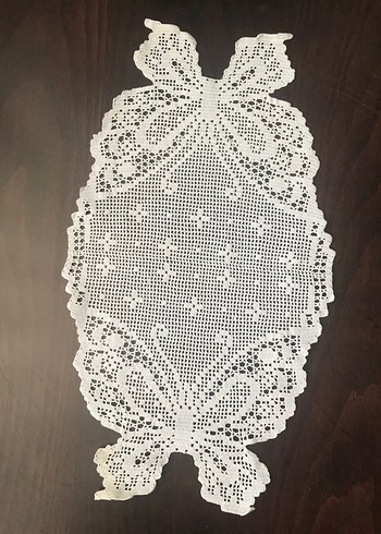 Vintage Dantel Kelebek Desenli  tepsi Örtüsü - Görsel 2