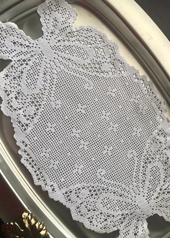 Vintage Dantel Kelebek Desenli  tepsi Örtüsü - Görsel 6