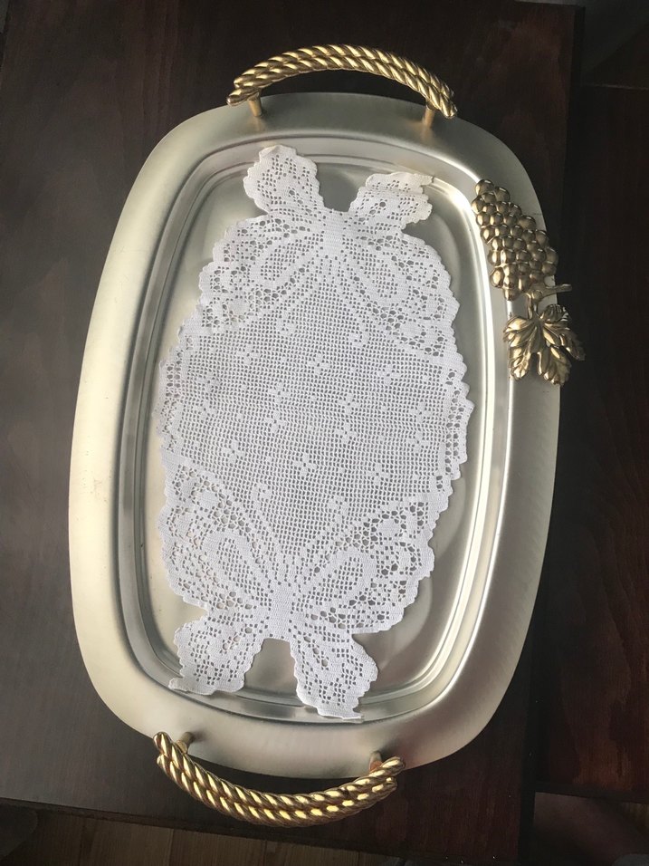 Vintage Dantel Kelebek Desenli  tepsi Örtüsü - Görsel 4