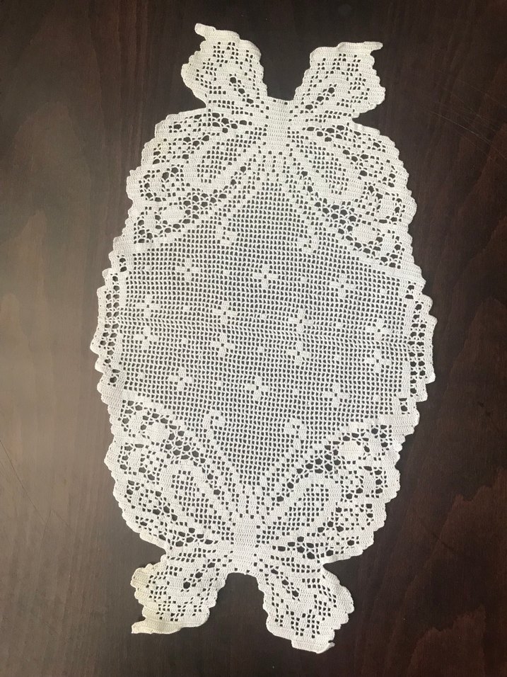 Vintage Dantel Kelebek Desenli  tepsi Örtüsü - Görsel 2