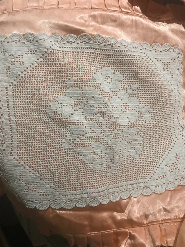 Dantel  yatak örtüsü el yapımı çeyizlik - Görsel 2
