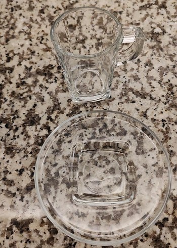 Cam Türk Kahvesi Fincanı ve Tabağı - Görsel 2