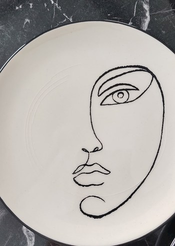 21 cm 2 adet Beyaz Dekoratif Seramik Tabak Seti - Görsel 2