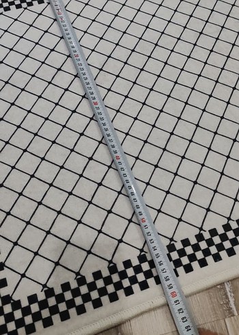 Beyaz Siyah Kareli banyo Seti - Görsel 5