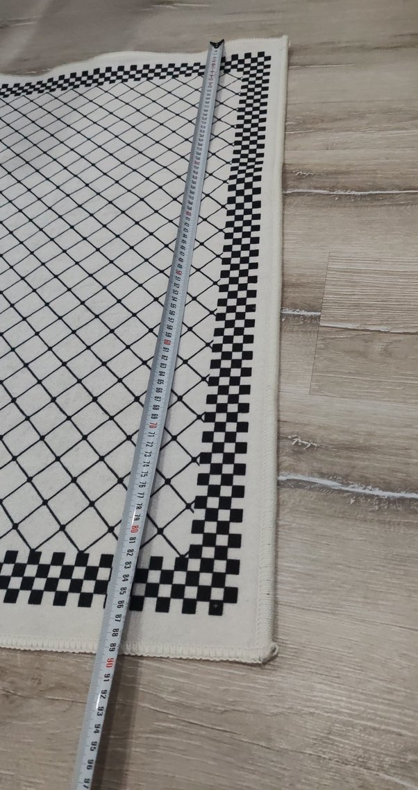 Beyaz Siyah Kareli banyo Seti - Görsel 4