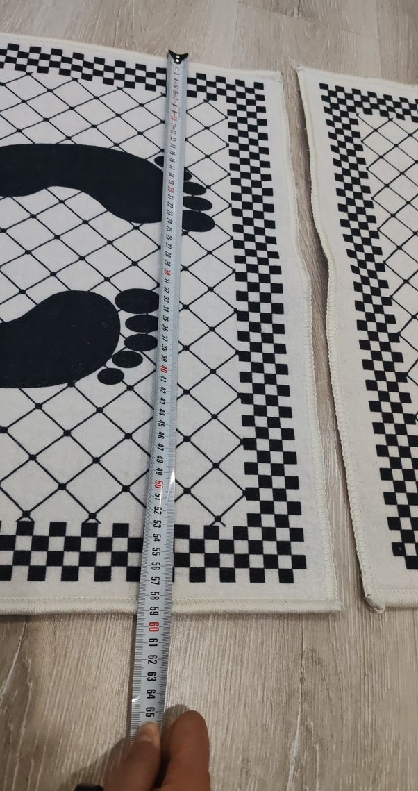 Beyaz Siyah Kareli banyo Seti - Görsel 2