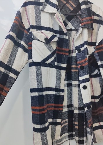 Düğmeli Çok Renkli Ekose Oduncu  Kadın Gömlek - Görsel 2