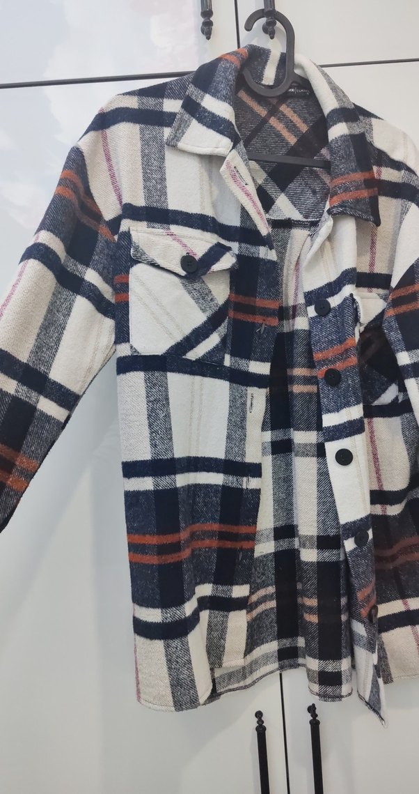 Düğmeli Çok Renkli Ekose Oduncu  Kadın Gömlek - Görsel 2