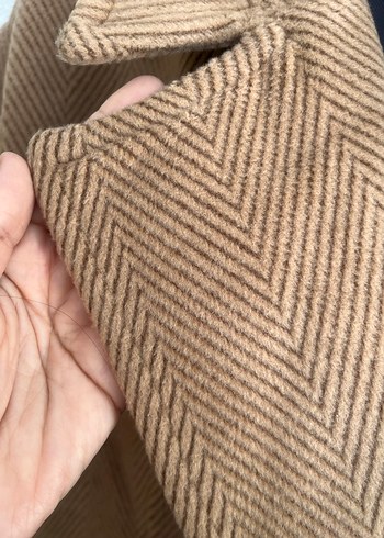 Bej/Kahve Yün & Pamuk Kadın Kaban - Görsel 6