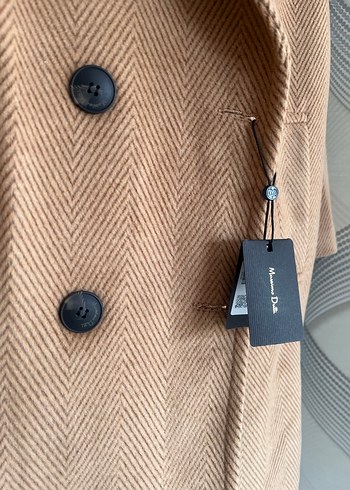 Bej/Kahve Yün & Pamuk Kadın Kaban - Görsel 3