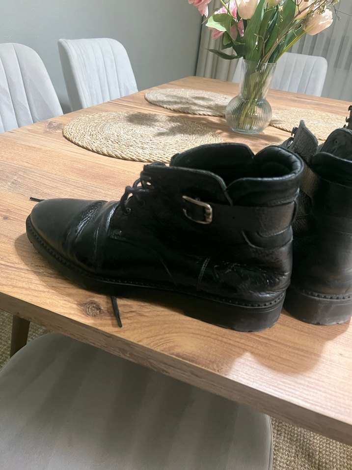 Erkek Siyah Deri Bot - Görsel 2