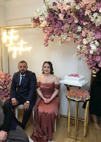 Drapeli Askılı Straplez Abiye Elbise