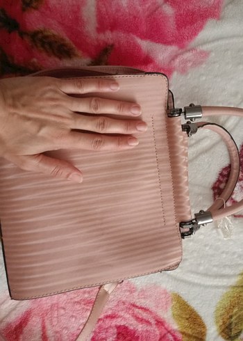 Beden Pembe Deri Kadın El Çantası