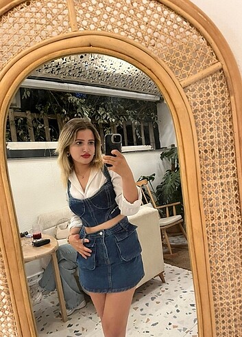 Denim korseli krop