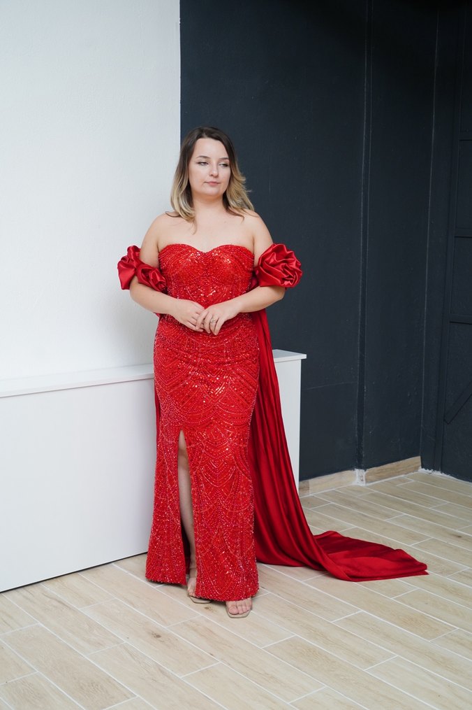 pelerinli  kına Elbisesi - Görsel 2