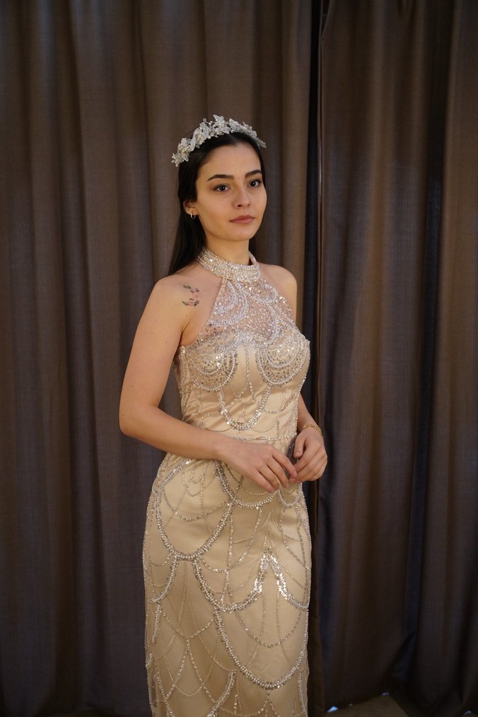 İnci İşlemeli nişan söz  Elbisesi - Görsel 2