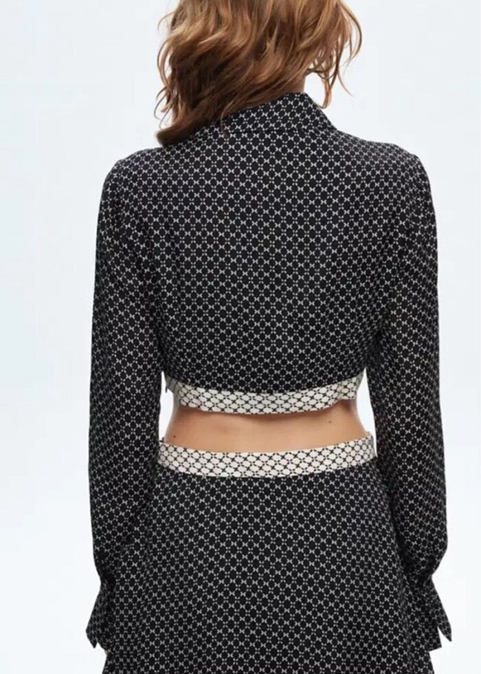 Love my body siyah gömlek elbise - Görsel 4