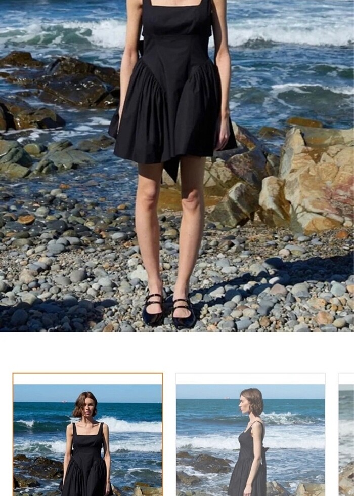 Juste siyah kabarık elbise - Görsel 2