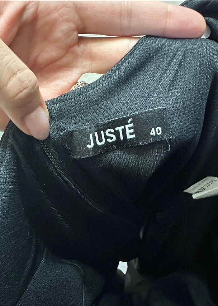 Juste siyah kabarık elbise - Görsel 4