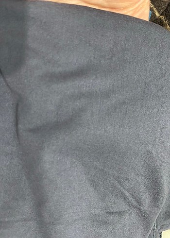 Kadın Mavi gri ve kahverengi penye şal - Görsel 3