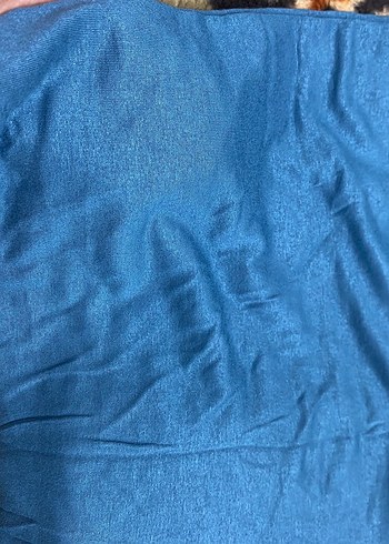 Kadın Mavi gri ve kahverengi penye şal - Görsel 4