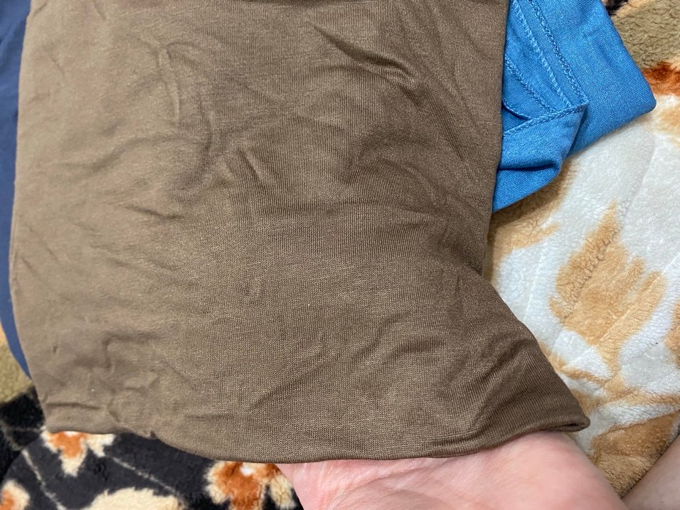 Kadın Mavi gri ve kahverengi penye şal - Görsel 5