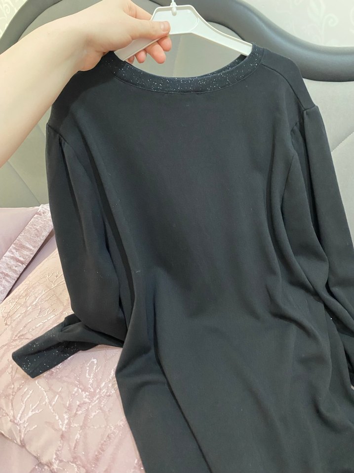 LCW Siyah Uzun Kollu tunik - Görsel 3