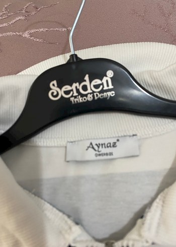 Kadın lacivert Beyaz Çizgili Düğmeli Uzun Kollu sweet - Görsel 2