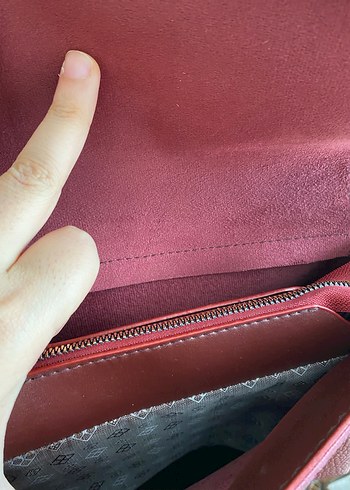 Bordo Deri Kadın Çanta - Görsel 6