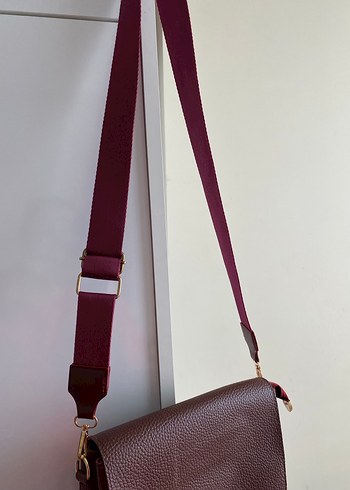 Bordo Deri Kadın Çanta - Görsel 4
