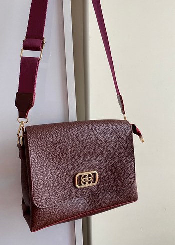 Bordo Deri Kadın Çanta - Görsel 2